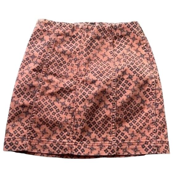 Free People Geometric Patterned Mini Skirt, Women's Size 10 - Picture 1 of 5